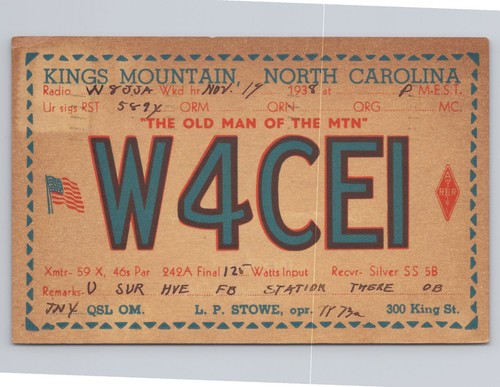 Scheda qsl w4cei kings - scheda,
