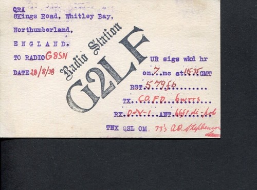 Qsl card radio uk g2lf - qsl,